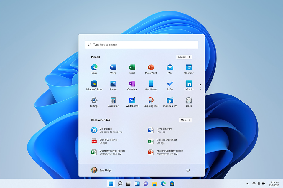 Giao diện Start Menu và thanh Taskbar mới trong Windows 11